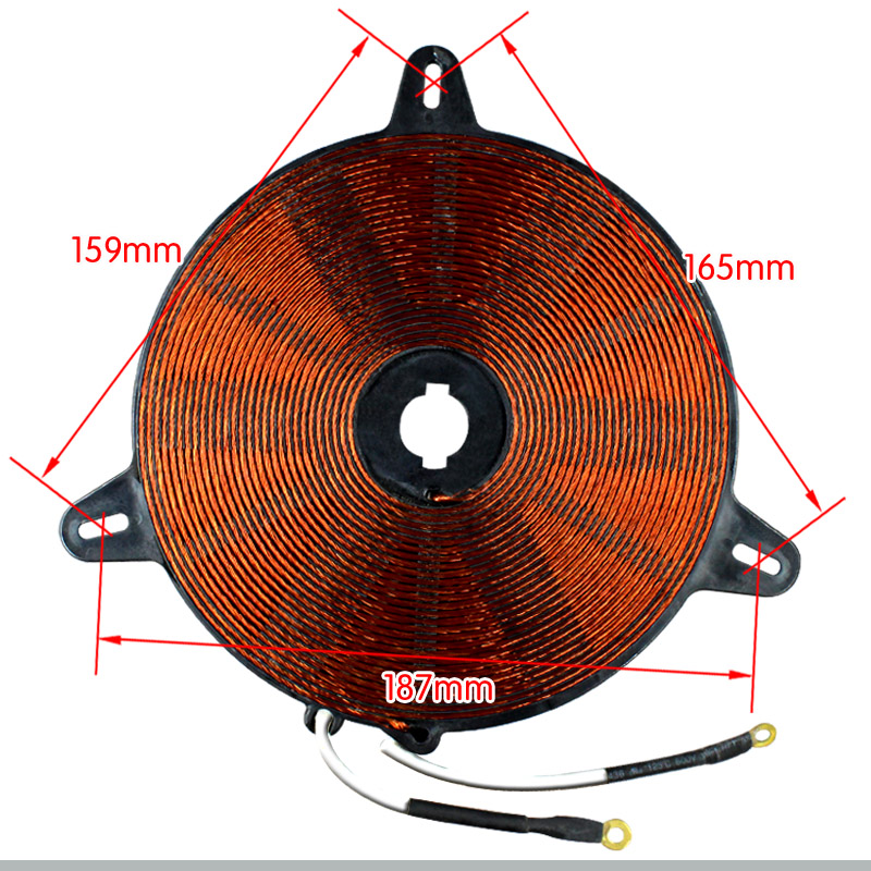 Electromagnetic furnace coil coil copper electromagnetic furnace heating coil heating disk 164mm