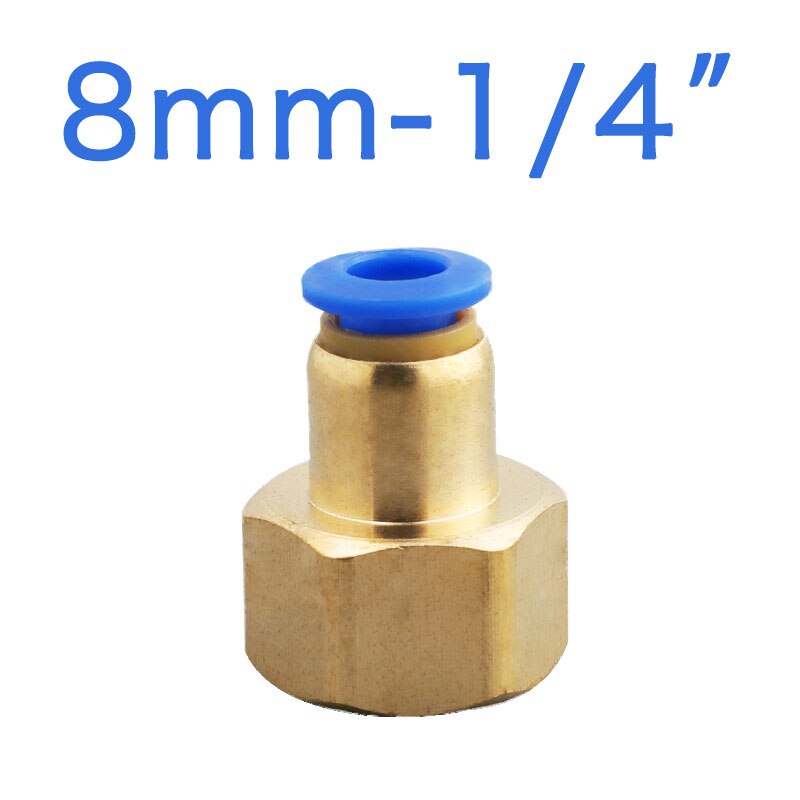 Slang 4mm 6mm 8mm 10mm 12mm pneumatiska kopplingar 1/8 '' 1/4 '' 3/8 '' 1/2 '' invändig tryckgänga för anslutning av luftrör: Pcf 8-02
