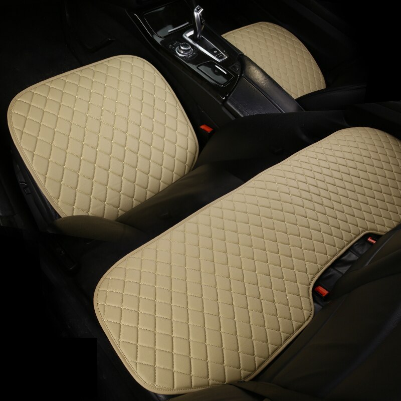 Pu Lederen Auto Stoelhoezen Interieur Onderdelen Auto Producten Universele Kussen Pads Voor Volvo S60 V40 V60 V90 XC40 XC60 XC90: Beige (3PCS)