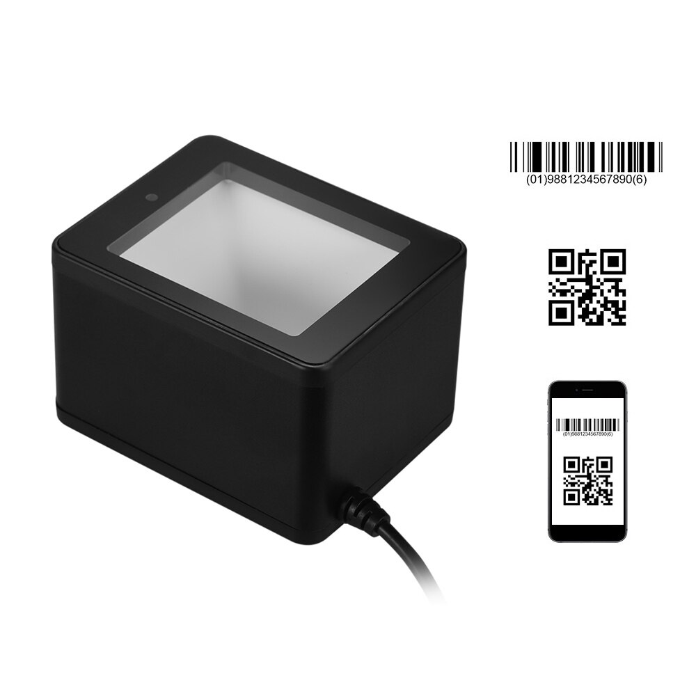 YHD-9800 Desktop 1D/2D/Qr Barcode Scanner Usb Bedrade Bar Code Reader Cmos Hand-Gratis Voor mobiele Betaling: Default Title