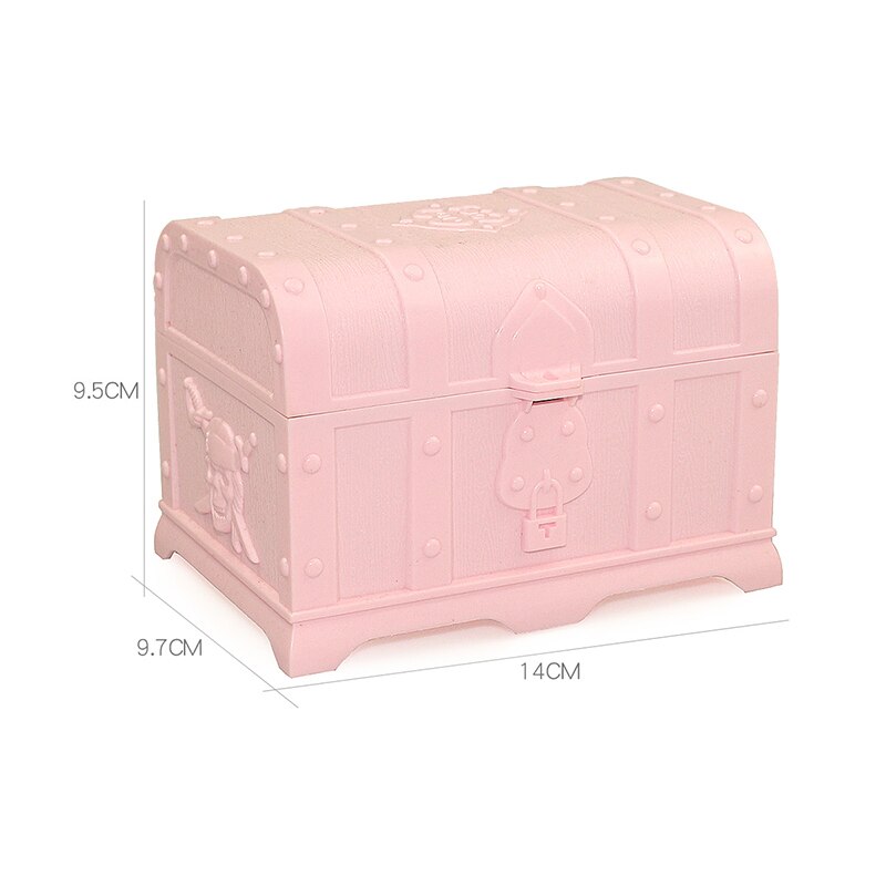 Doldoly Piraat Schatkist Doos Sieraden Opbergdoos Case Home Decoratieve Slaapkamer Opslag Speelgoed Box Party Gunsten Props: marca pink  II