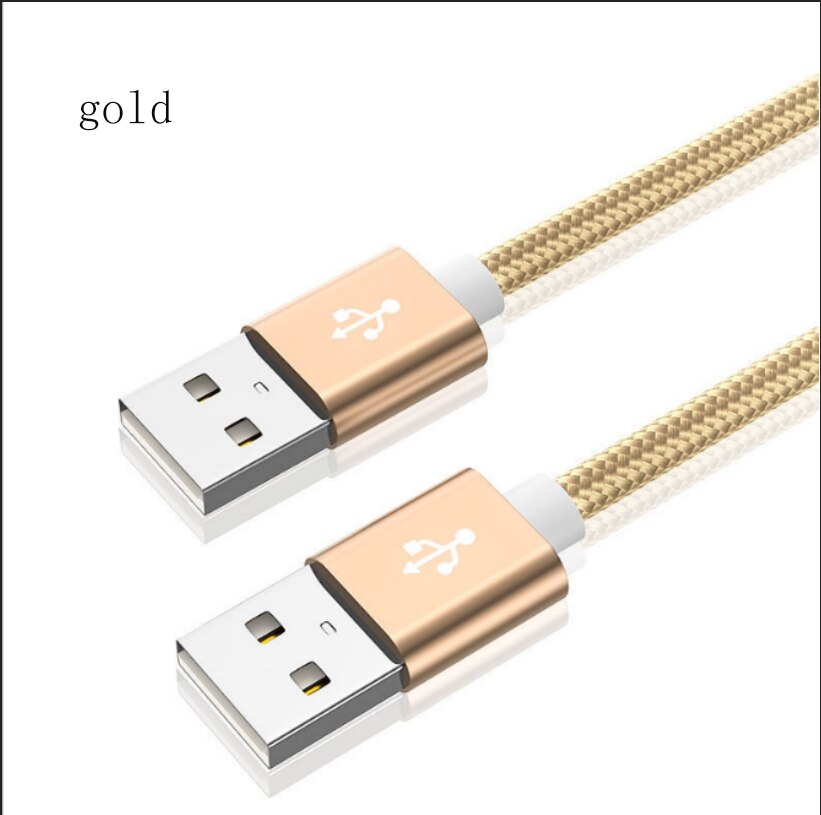 Double head USB public to public data cable mobile hard disk connecting cable U disk extension cable duplicating cable: Yellow / 2m