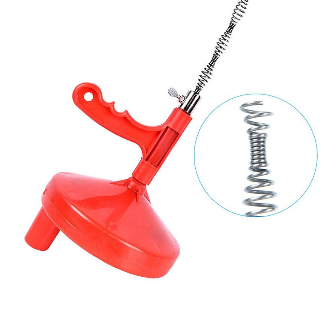 Drain Snakes Plumber Conduit Spin Thru Shower Toilet Sewer Cleaner Drain Unblocker Closet Drum Drains Auger Tool with 1/4-Inch