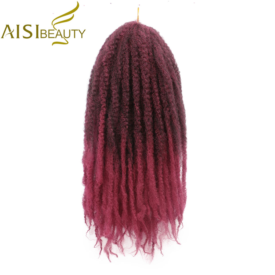 Ombre Marley Braids Hair Crochet Afro Kinky 18 inch Synthetic Braiding Hair Crochet Braids Hair Extensions Bulk