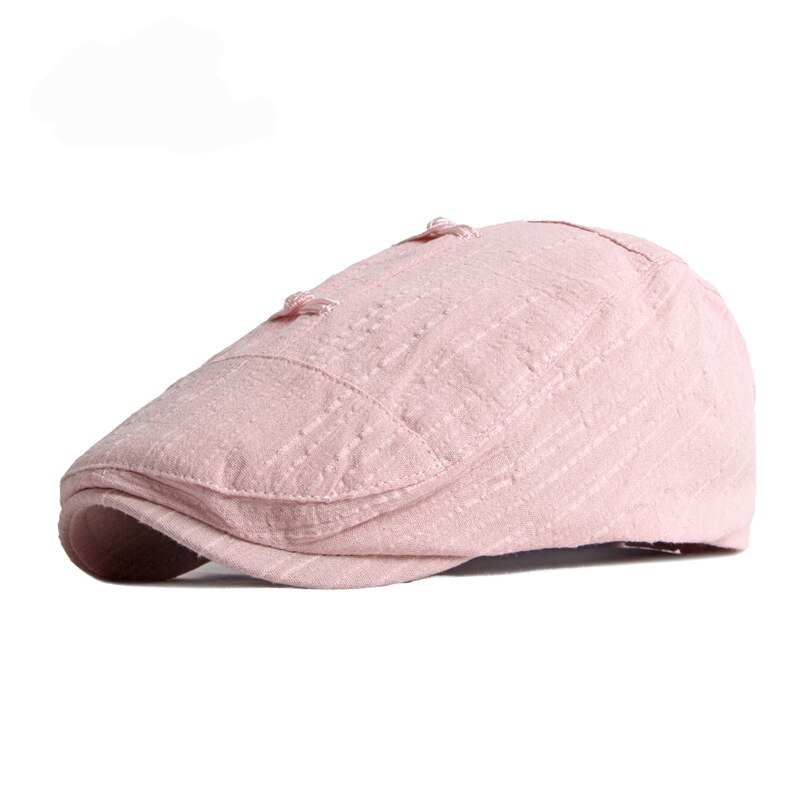 Béret à visière plate pour femmes, casquette de printemps et d&#39;été à la , chapeau d&#39;artiste à visière, casquette de journal de Style National,: Rose