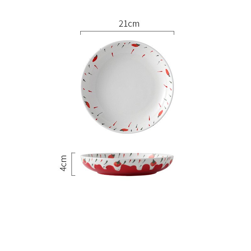 Cute Strawberry Ceramic Bowl Fruit Salad Bowl Yogurt Dessert Bowl Ins Tableware Rice Bowl Single Oatmeal Breakfast Bowl: G