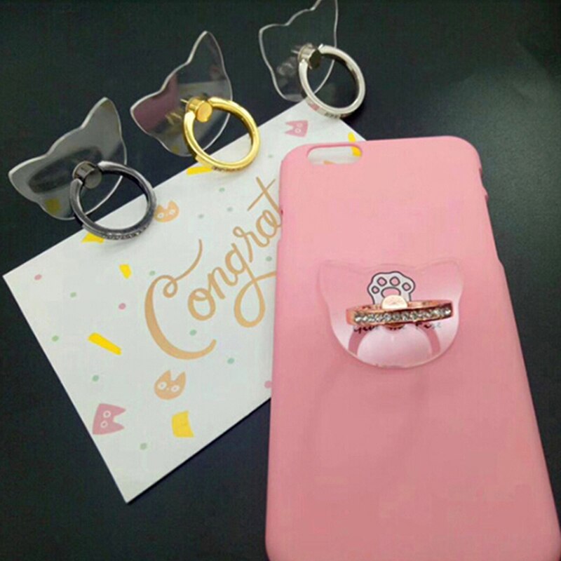 Anel de Dedo do Metal De 360 Graus Para O Telefone Móvel Smartphone Suporte Suporte Suporte Suporte Do Telefone Anel borboleta transparente clara