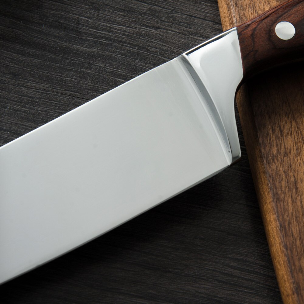 DAMASK Japan Stainless Steel Chef Knife 8 inch Sharp Blade Rivet Wood Handle Cooking Knives 3Cr13mov Steel Kitchen Knives Set