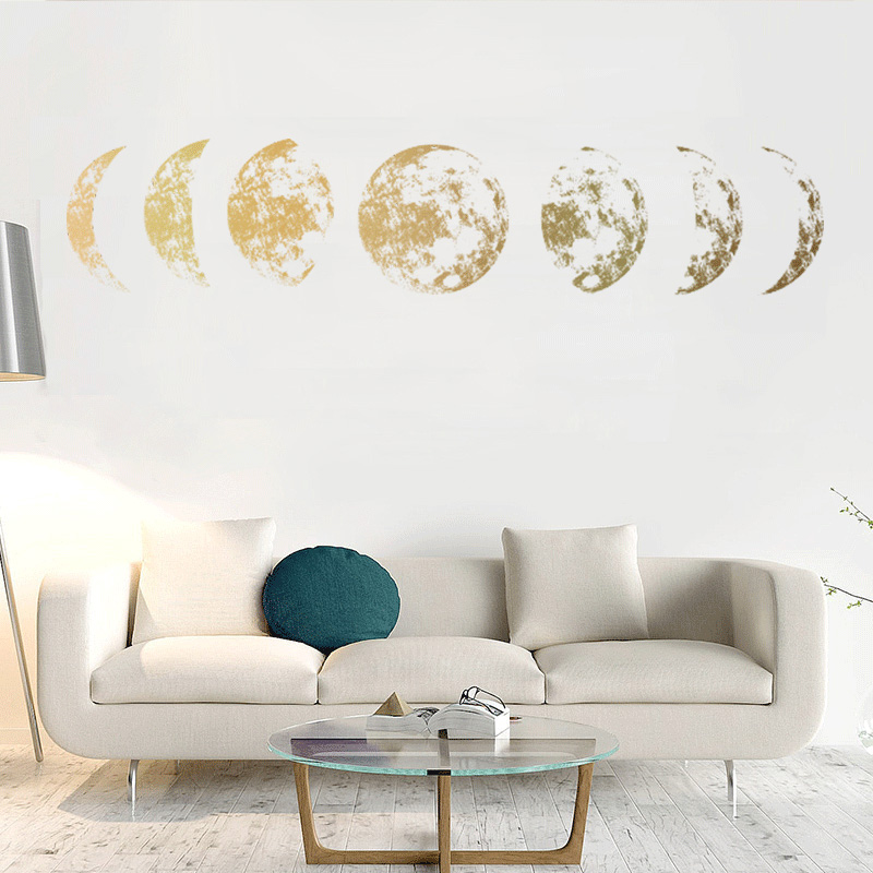 Creatieve Maan fase 3D Muursticker Home woonkamer wanddecoratie Muurschilderingen Decals achtergrond decor Moon stickers