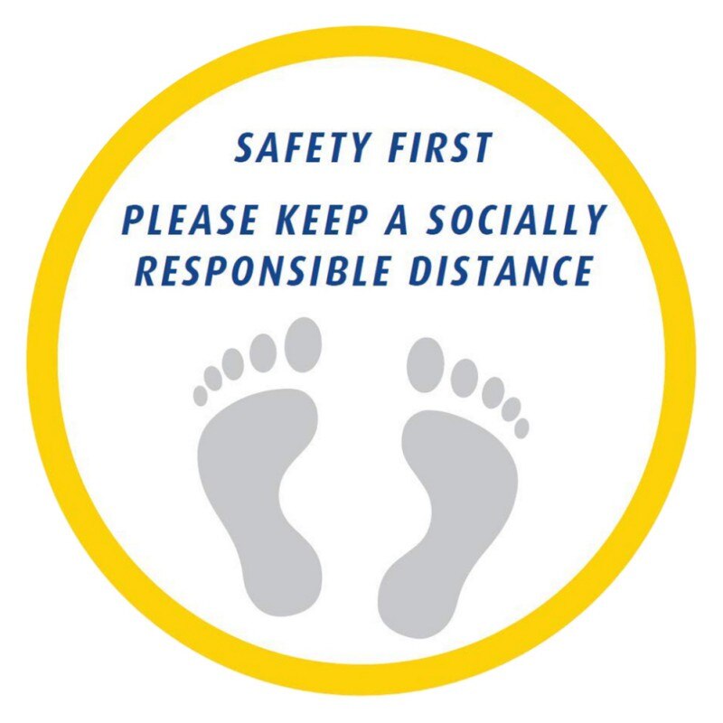 Sociale Distantiëren Auto Indoor Grond Sticker Veiligheid Vloer Teken Marker Anti-Slip Commerciële Grade 11 "Ronde