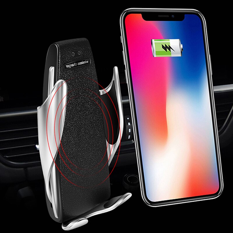 Car Qi Wireless Charger Stand Holder for Samsung S10 S9 iPhone 11 Pro Xs Max 8 Plus 10W Car Mount Wireless Fast Charging Adapter