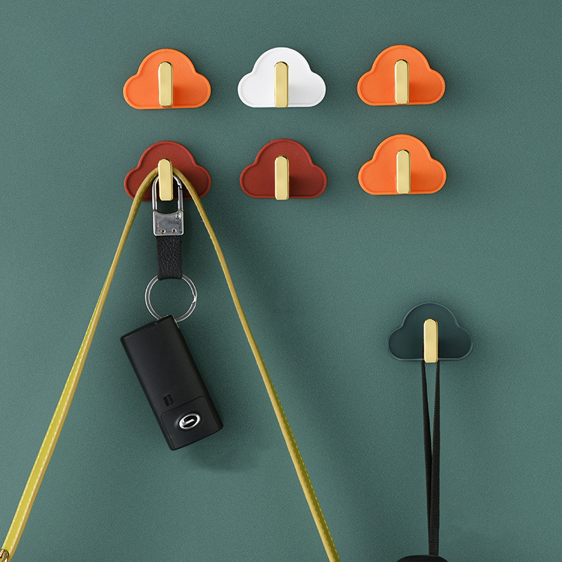 4 pezzi appendiabiti da parete in stile nordico nuvola a forma di L autoadesivi borse per vestiti chiavi appendiabiti gancio per decorazione da parete senza perforazione