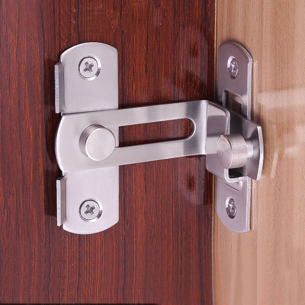 90 Degree Hasp Latches Stainless Steel Sliding Door Chain Locks Security Tools Hardware For Window Cabinet Hotel Home