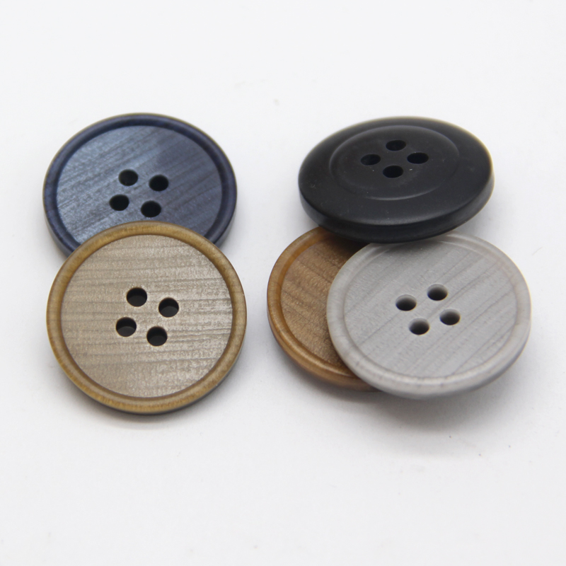 HENGC 15/18/20/23/25mm 4 agujeros botones grandes de resina para ropa abrigo traje chaqueta accesorios de costura de manualidades DIY