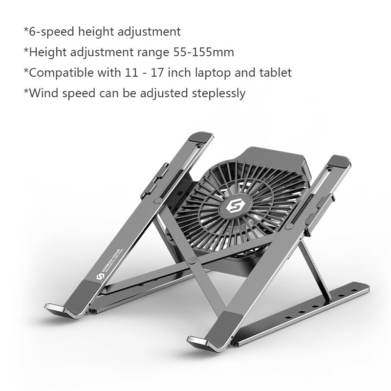 Support pliable réglable pour tablette et ordinateur Portable, avec ventilateur, accessoires, support de refroidissement: Default Title