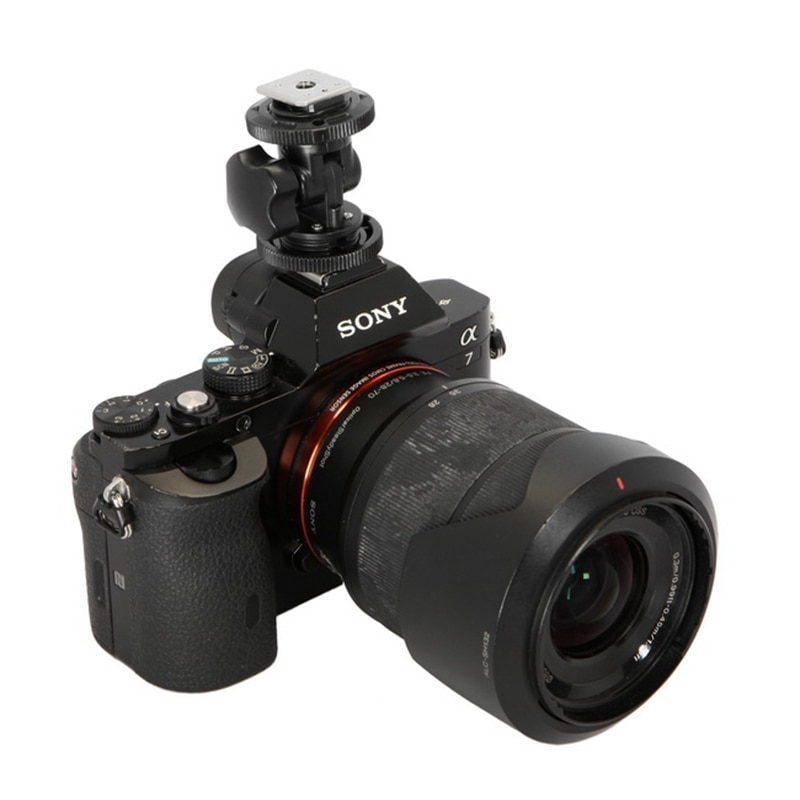 Meking Drehbare Dual Blitzschuh Adapter Halterung Halfter Halterung Für LED Video Licht DSLR Kamera Blitzschuh Adapter Winkel Einstellbar