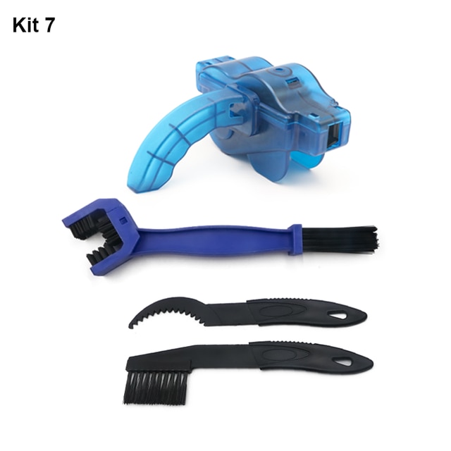 Bicycle Cleaning Kit Mountain Bike Chain Cleaner Scrubber Tire Brushes Washing Glove Cycling Maintenance Tool Accessories: Kit 7