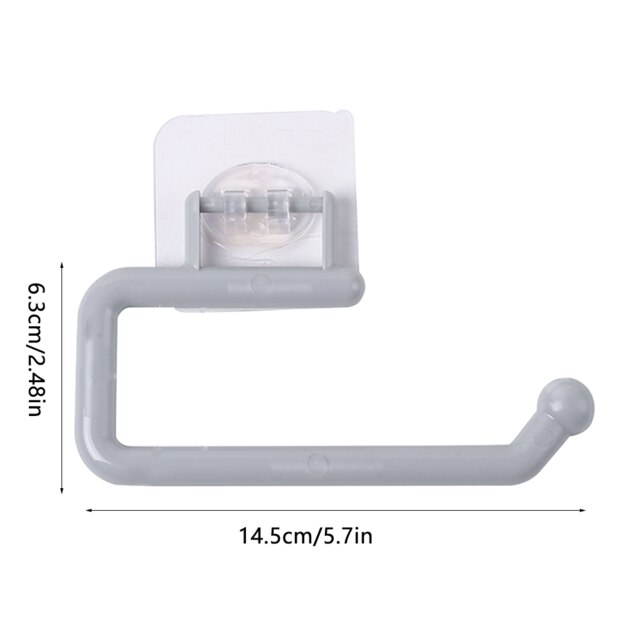 Tissue Hanger Plastic Paper Roll Holder Wall Mounted Towel Storage Rack Organizer Shelf for Kitchen Bathroom: Gray short
