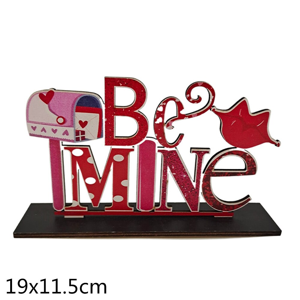 Valentine&#39;s Day Wooden Table Sign Decoration Romantic Table Centerpiece Sign Wedding Letter Decoration for Valentine Day Decor..: 4