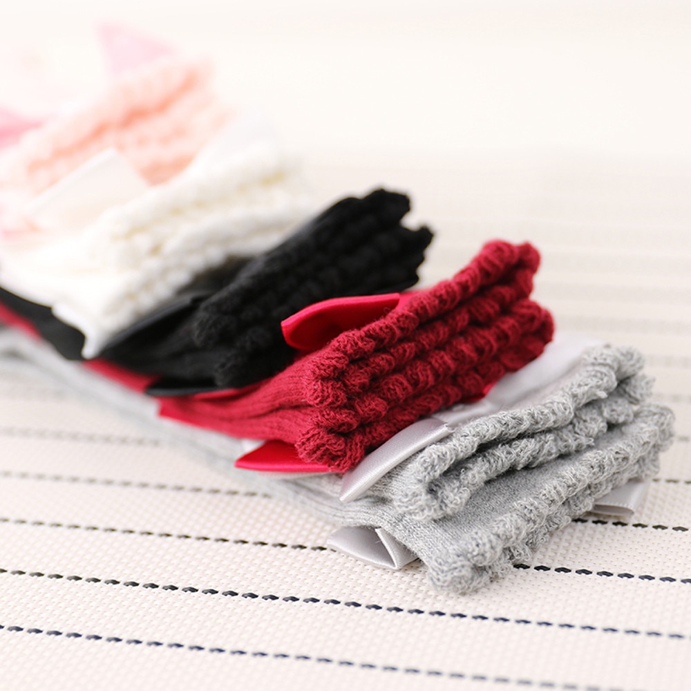 Nouveaux enfants en bas âge filles grand arc genou haute longue coton doux dentelle bébé chaussettes solides enfants décontracté coton chaussettes garçons filles