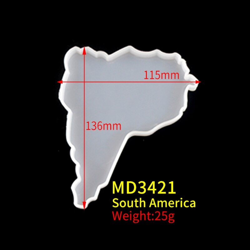 DIY siete continentes mapa posavasos moldes de resina Oceanía África Europa Asia mapa bandeja de silicona fruta taza Mat molde de resina Epoxy: 3421