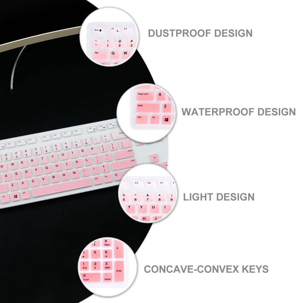 2Stck Staubdicht Tastatur Haut Silikon Tastatur Schutz Wasserdichte Tastatur Schutzhülle Kompatibel für Dell KB216P/KB216T/