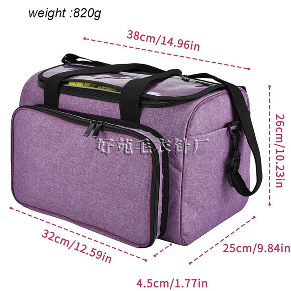 Knitting Bag Portable Yarn Storage Bag Tote for Wool Crochet Hooks Knitting Needles Sewing Supplies Set DIY Household Organizer