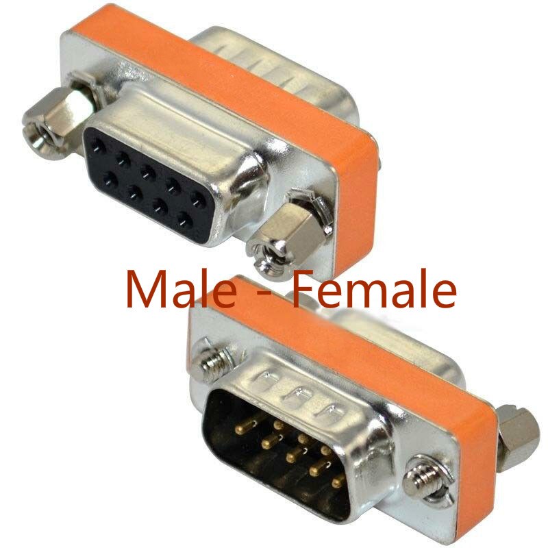 Mini Null Modem DB9 Female Male Plug Adapter Gender Changer Cross