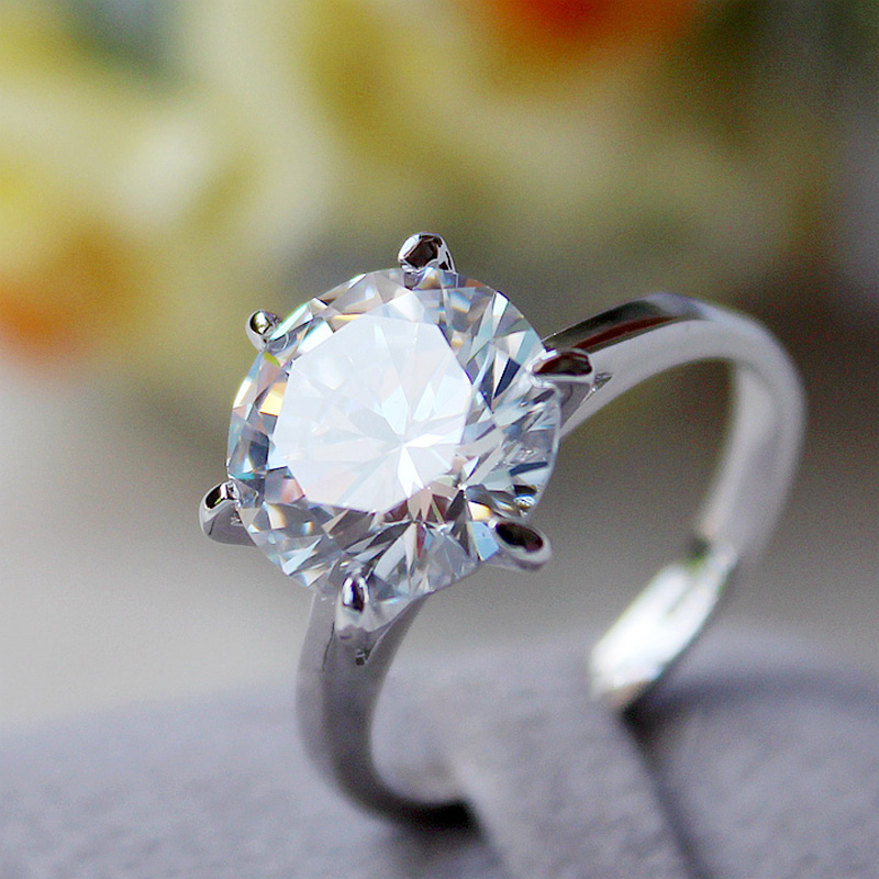 Moonrocy sølv cubic zirconia krystal løfte vielsesringe til kvinder 5 karat brud tilbehør smykker ringe