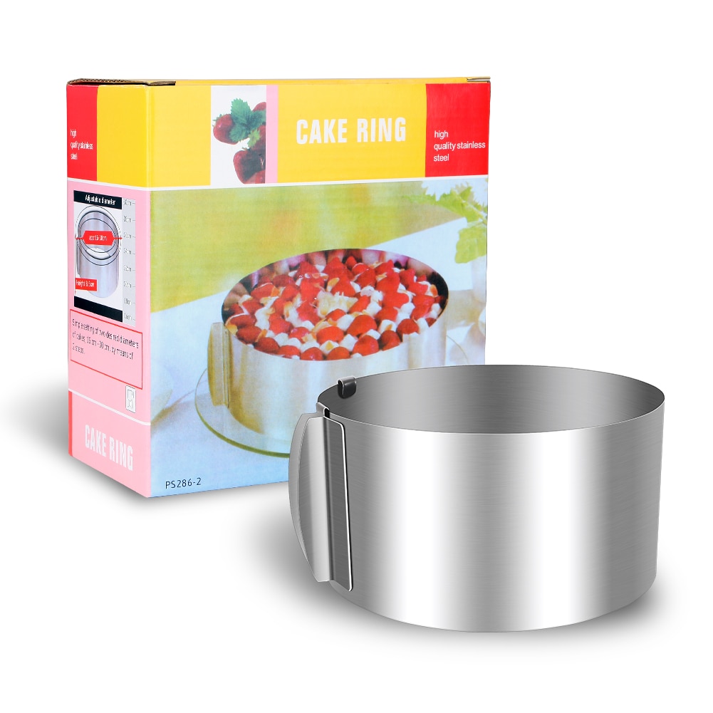 16-30Cm Verstelbare Rvs Fondant Cakevorm Cutter Bakken Ronde Mousse Ring Cakevorm Keuken Taart Decoreren tool