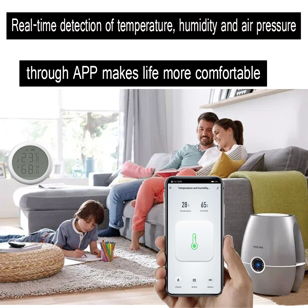 Wireless WiFi Smart Temperature Humidity Sensor Meter LED Screen Display Works With ZigBee Hub TUYA Smart Life Google Home Alexa