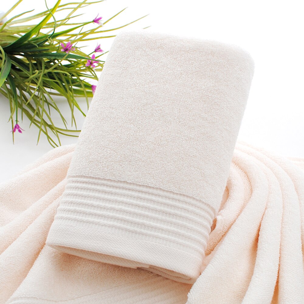 Toallas faciales 100% algodón para adultos, paños de baño gruesos puros de 34x76cm, color blanco, azul marino y caqui, de alta absorción, para hogar y Hotel: Blanco