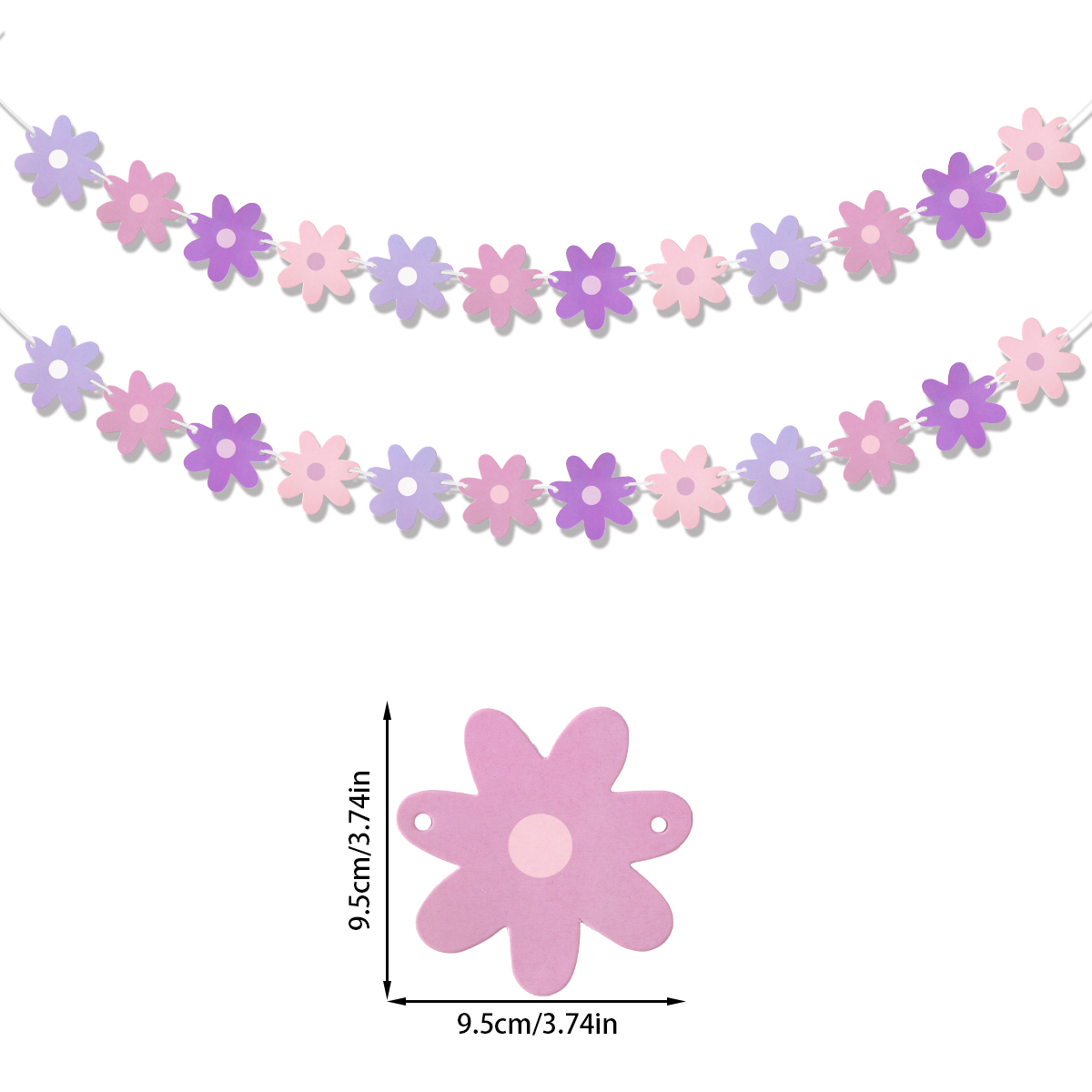 Daisy Flower Banner Paper Daisy Flower Garland Flag Boho Girl Birthday Party Decor Daisy Happy Birthday Party Wedding Supplies: MINT GREEN