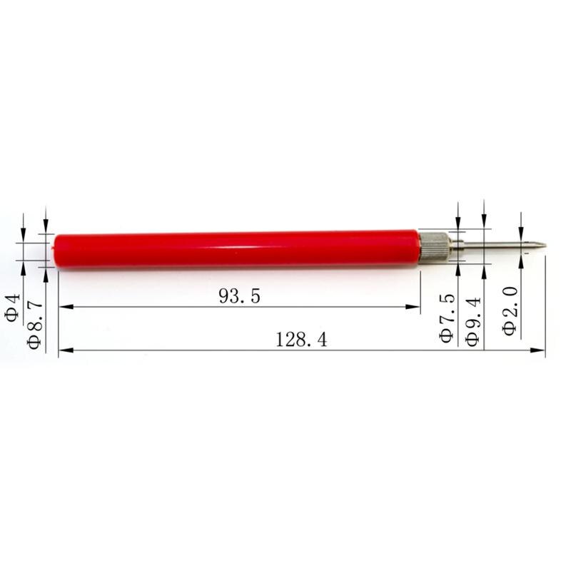1 paar 120mm Spring Test Probe Tips Geïsoleerde Test Haak Draad Connector voor Multimeter Roestvrijstalen Naald Meetsnoeren pin