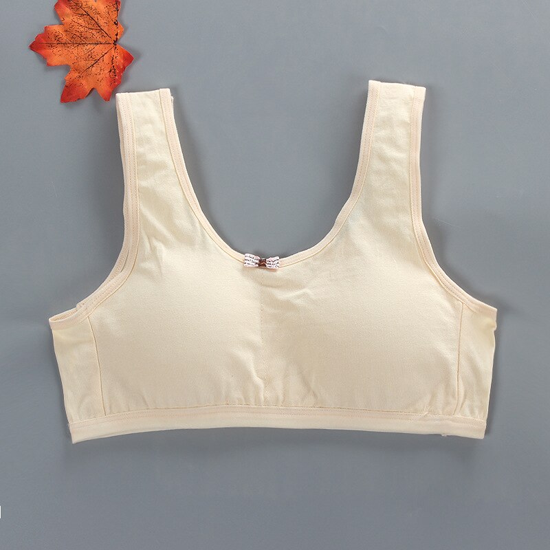 1pcs Teenages Bra Vest Junior School Students Underwear Kid Solid Development Period Tube Tops Bra Safty Lingerie: 1pcs Skin color