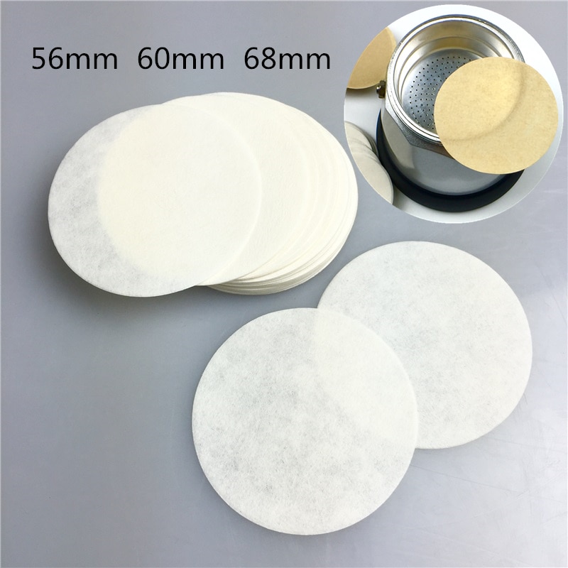 Papel de filtro de café redondo, herramientas de filtro de papel para cafetera expreso V60, goteador de café, Moka, 56mm, 60mm, 68mm, 400 Uds.
