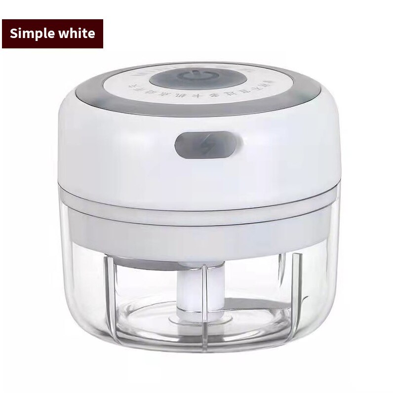 Mini Electric Garlic Presses Wireless Electric Garlic Masher Pink Green Garlic Press Household Garlic Masher Kitchen Tools: 100ML-White