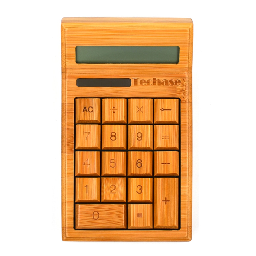 Techase CS19 Calculadora Bamboo Solar Calculator Wood Scientific Calculator 12bits 18keys Hesap Makinesi Calculadora Financeira