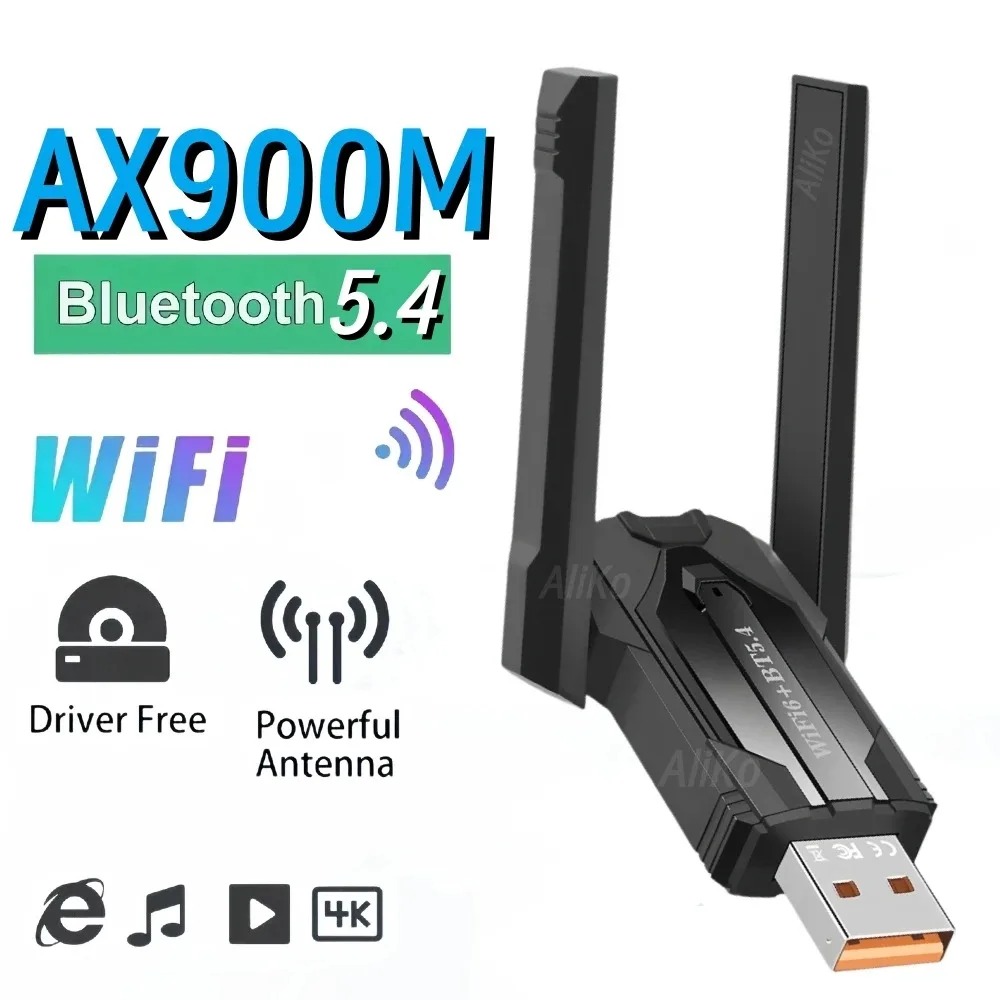 900Mbps USB WiFi Bluetooth 5,4 Adapter 2in1 Netzwerk Karte Dual Band 2,4G 5GHz Wi-Fi Antenne Mini drahtlose Empfänger PC Zubehör: WHITE