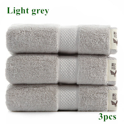 3 stk tykkere 140g bomuldshåndklæde badeværelse par år for voksne hjem hotel hjem superabsorberende ansigt håndklæder: Lysegrå
