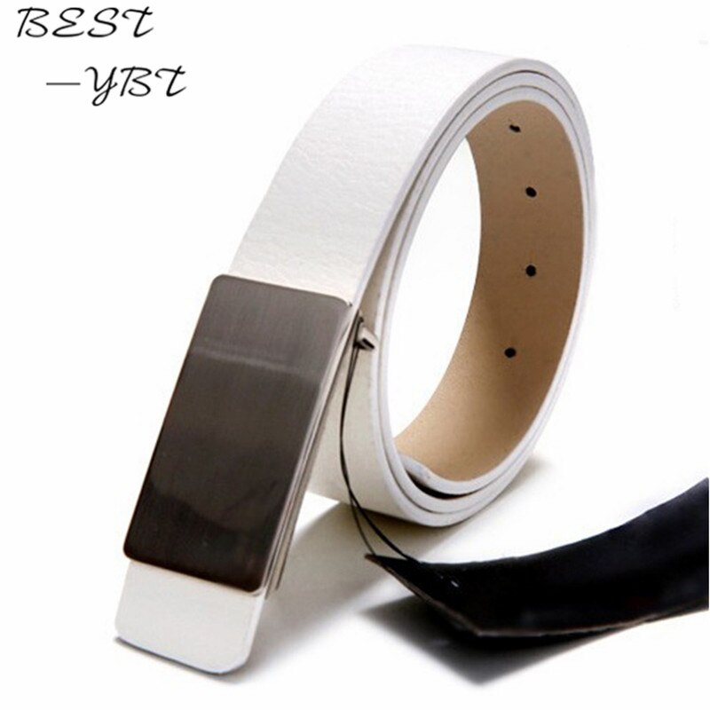 Korean Leisure All-match Flat Belt Plate Common Men And Women Formal Simple Alloy Needle Button Belts