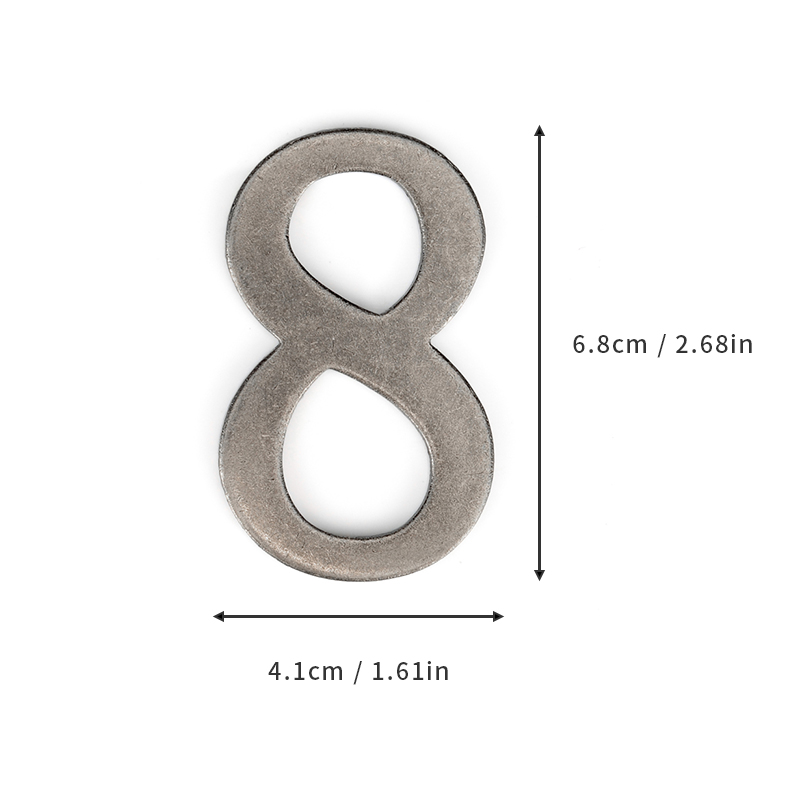 Silver Metal Door Number with Magnets 7*4cm House Number Apartment Door Number for Outdoor Hotel Home Mailbox Label: ROSE RED
