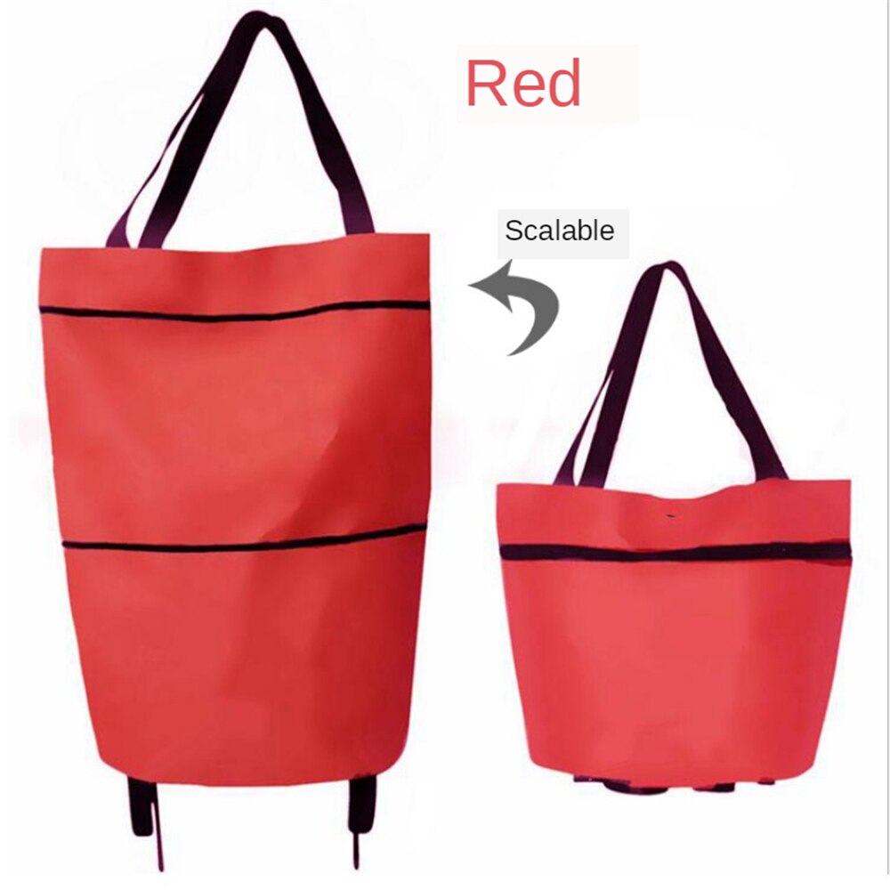 B-LIFE Inklapbare Trolley Zakken Opvouwbare Boodschappentas Met Wielen Opvouwbare Winkelwagen Herbruikbare Boodschappentassen Boodschappentassen Winkel