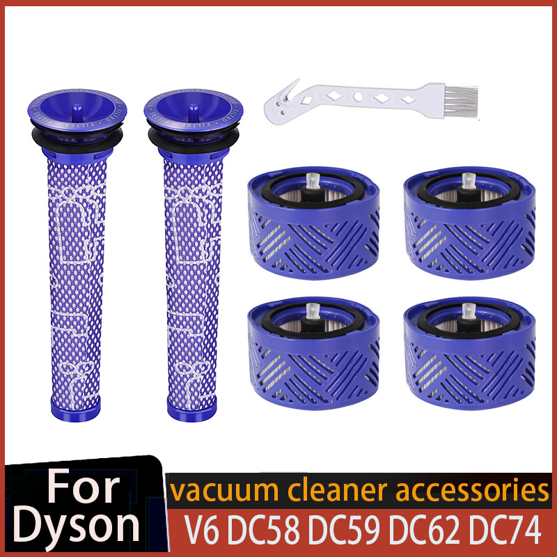 Filtres Hepa pour aspirateur sans fil Dyson V6 DC58 DC59 DC62 DC61 DC74, pièces de rechange pour aspirateur Animal absolu: jaune clair