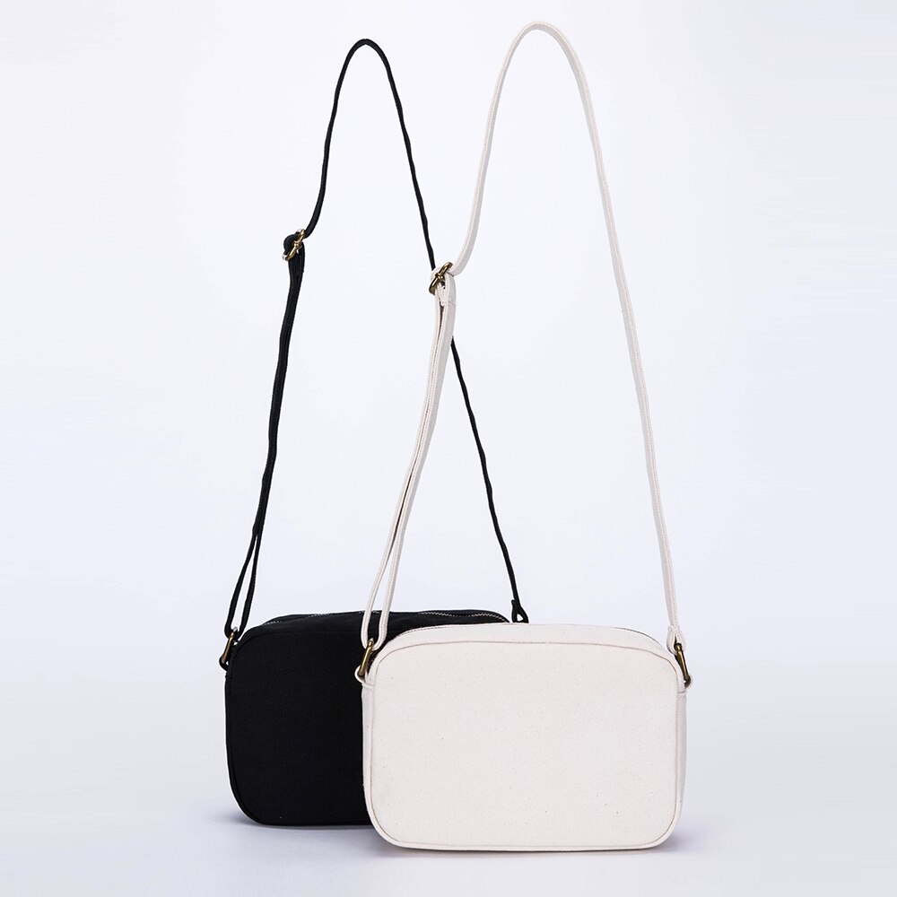 Canvas tas dames een schouder casual eenvoudige koreaanse literaire tas crossbody kleine vierkante tas