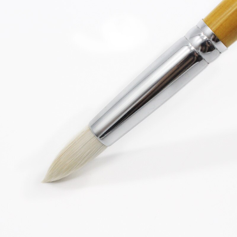 Juego de pinceles de punta redonda para dibujo, conjunto de pinceles de lana de pelo de cabra para artistas, para pinturas Gouache, acuarela, témpera, 6 unidades