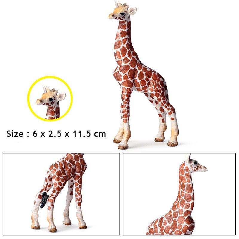 Styles Original Wild Animals World Giraffe Famliy Model Action Figurines Miniature Collection Toy For Kids