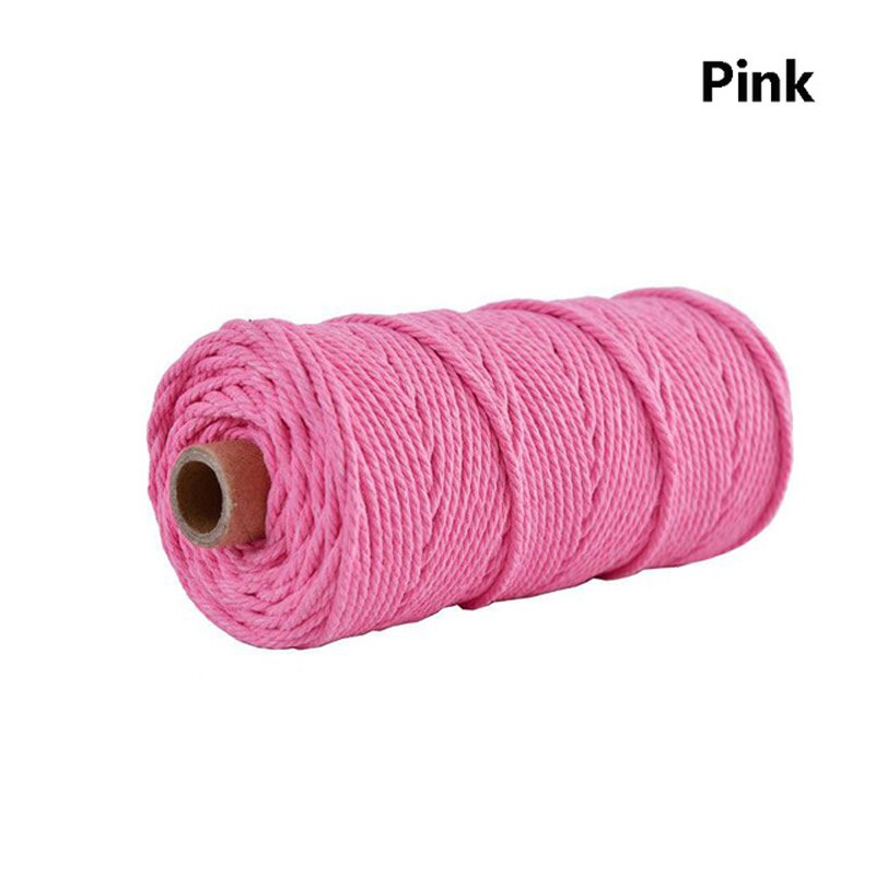 1 rol 3mm 100m natuurlijk kleurrijk katoenen gevlochten koord macramé touw diy handgemaakt handgemaakt kleurrijk ambachtelijk touw touw: 8