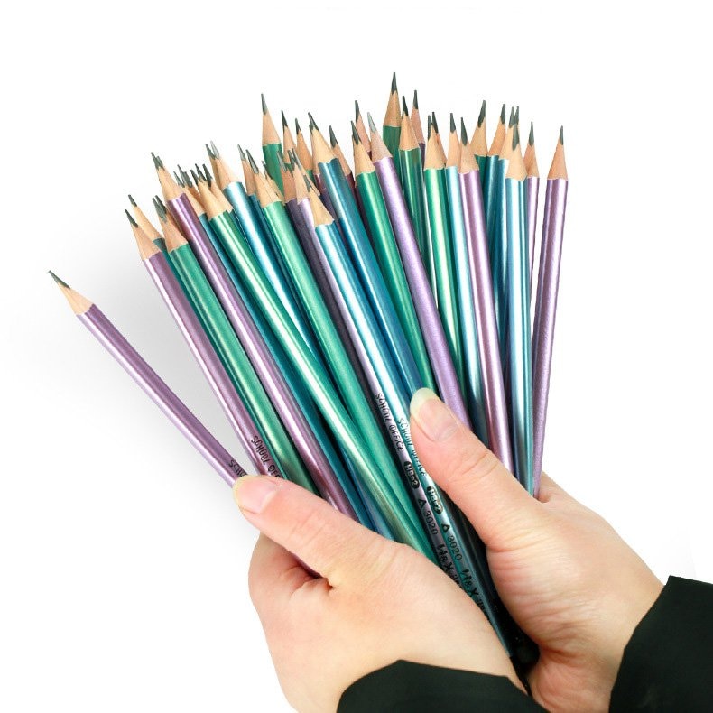 50pcs/lot kawaii wooden pencil cute kids korean pencil for school office writing stationary supplies standard pencil girls