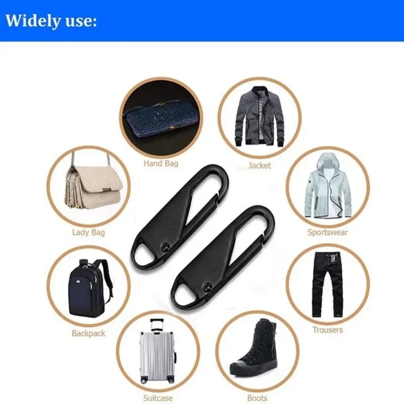 Kit de reparación de cremallera instantánea, tirador deslizante de cremallera de , repuesto para hebilla rota, bolsa de viaje, cabeza de cremallera de maleta, 2/8 Uds.